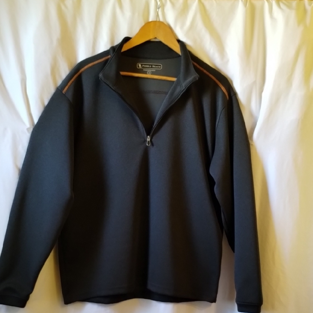 Pebble Beach Black Performance Pullover